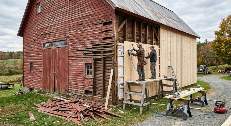 Barn Siding Replacement in Danville, NH