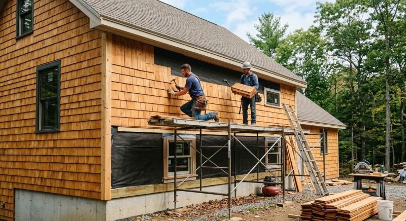 Cedar Siding Installation in Cape Neddick, ME