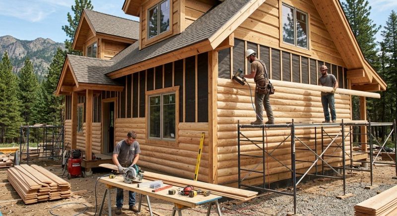 Log Siding Installation in Northwood, NH