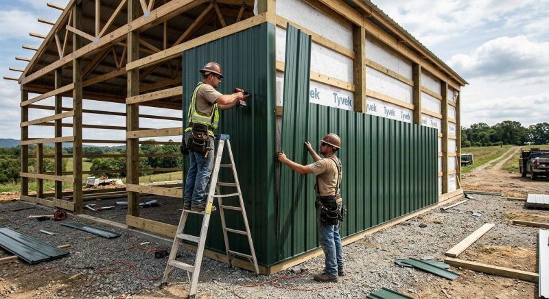 Pole Barn Siding Installation in Dover, NH