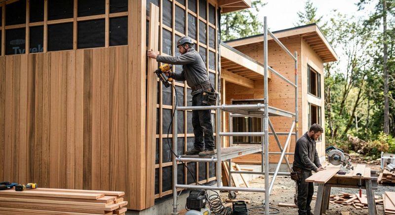 Wood Cladding Installation in Eliot, ME